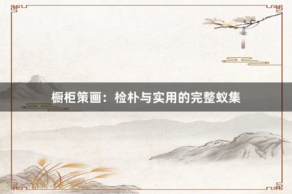 橱柜策画：检朴与实用的完整蚁集